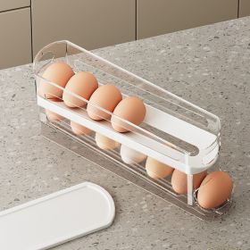 Auto Rolling Fridge Egg Organizer, Space Saving Eggs Dispenser