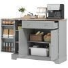 HOMCOM Modern Sideboard Cabinet, 41" Kitchen Buffet Cabinet with Drawer, Adjustable Shelf, 3 Doors for Dining Room, Gray