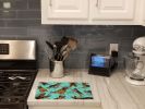 German Shepherd Glass Cutting Board Decorative Tempered Glass Kitchen Cutting and Serving Board Large Size Chopping Board