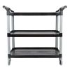SOGA 3-Tier Compact Food Cart Trolley with Wheels – Black Portable Kitchen and Utility Cart for Food Serving, Storage, and Organization in Home