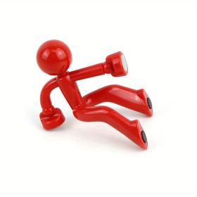 1pc Wall Climbing Small Man Key Suction Cartoon Strong Magnetic Key Hanging Creative Home Anti-lost Device (Color: Red)