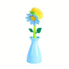 1pc; Cleaning Brush; Washing Pot Brush; MultiFunctional Cleaning Brush; Hand-held Cleaning Brush; Dish Washing Brush; Sink Stove Cleaning Brush; (Color: Blue)